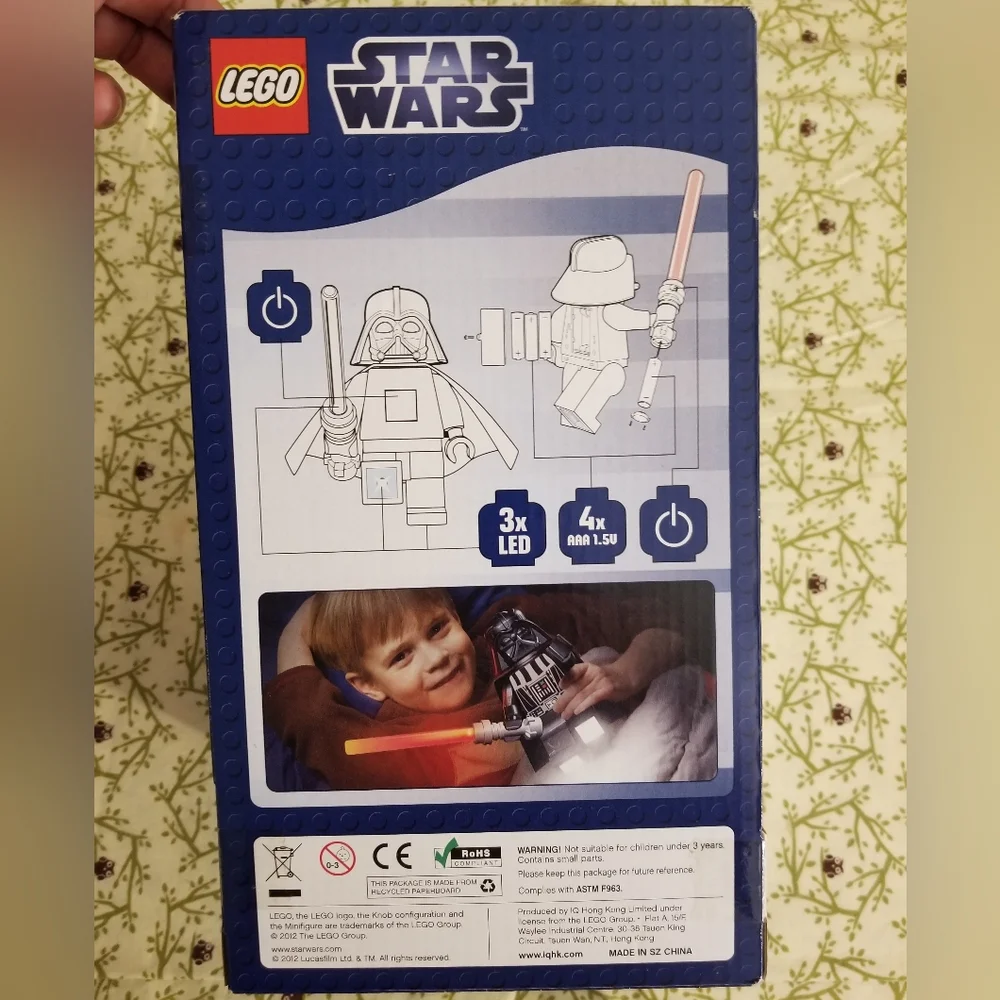 LEGO Star Wars Darth Vader LED Torch Flashlight Red Light Saber Collectable